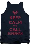 Gildan Superman Call Superman Adult Tank Top In Blue