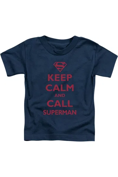 Gildan Kids' Superman Call Superman Short Sleeve Toddler Tee / T-shirt In Blue