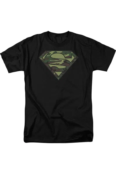 Gildan Superman Camo Logo Short Sleeve Adult Tee / T-shirt In Black