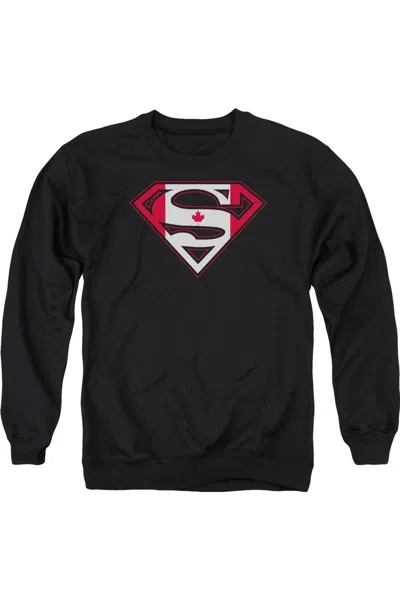 Gildan Superman Canadian Shield Adult Crewneck Sweatshirt In Black