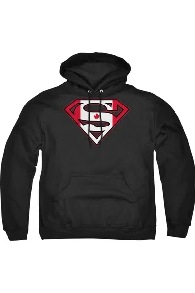 Gildan Superman Canadian Shield Adult Pull Over Hoodie / Hooded Sweatshirt In Black