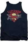 Gildan Superman Chain Breaking Adult Tank Top In Blue