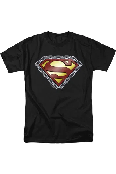 Gildan Superman Chained Shield Short Sleeve Adult Tee / T-shirt In Black