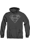 Gildan Superman Chainmail Adult Heather Hoodie / Hooded Sweatshirt In Black