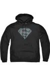 Gildan Superman Checkerboard Adult Pull Over Hoodie / Hooded Sweatshirt In Black