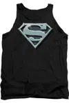 Gildan Superman Chrome Shield Adult Tank Top In Black
