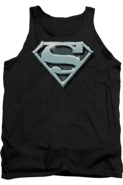 Gildan Superman Chrome Shield Adult Tank Top In Black