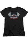Gildan Superman Chrome Wings Shield Short Sleeve Womens Tee / T-shirt In Black