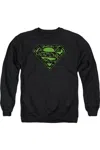 Gildan Superman Circuits Shield Adult Crewneck Sweatshirt In Black