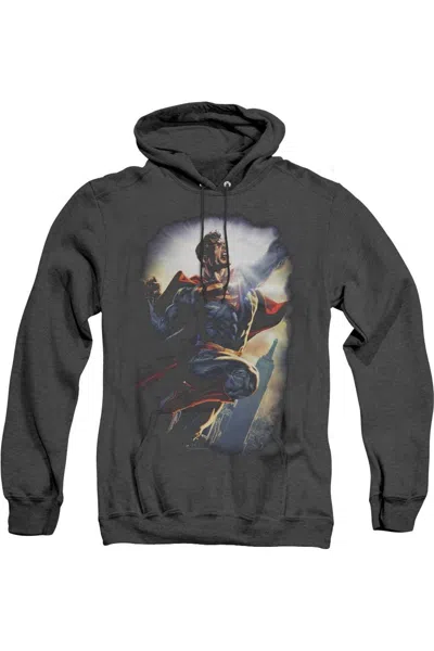 Gildan Superman Ck Superstar Adult Heather Hoodie / Hooded Sweatshirt In Black