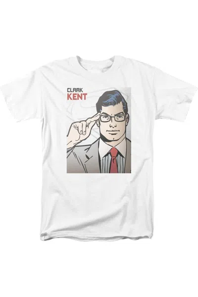 Gildan Superman Clark Kent Cover Short Sleeve Adult T-shirt In White