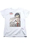 Gildan Superman Clark Kent Cover Short Sleeve Womens T-shirt In White
