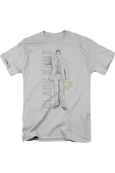 Gildan Superman Clark Kent Short Sleeve Adult Tee / T-shirt In Silver