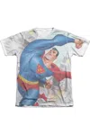 Gildan Superman Classic Robots Adult Poly/cotton Short Sleeve Tee / T-shirt In White