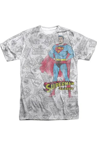 Gildan Superman Classic Short Sleeve Adult 100% Poly Crew Tee / T-shirt In White