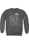 Gildan Superman Colored Lines Adult Crewneck Sweatshirt In Pink