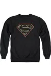 Gildan Superman Colored Shield Adult Crewneck Sweatshirt In Black