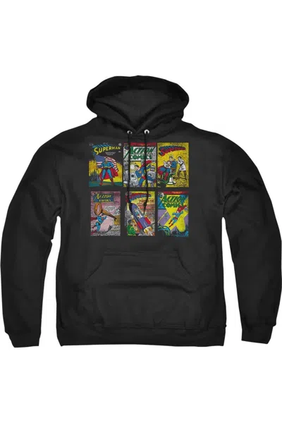 Gildan Superman Covers Adult Pull Over Hoodie / Hooded Sweatshirt In Black