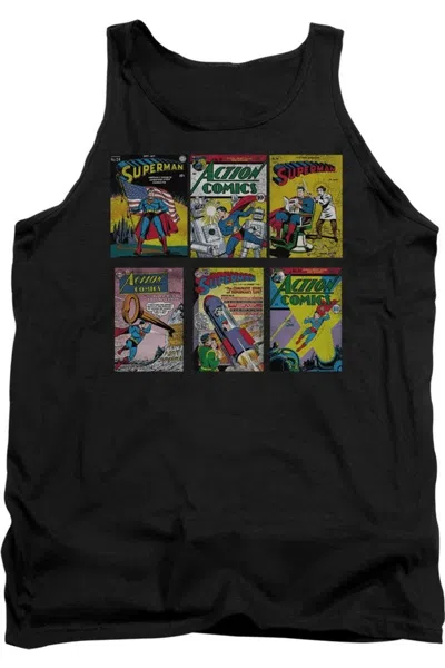 Gildan Superman Covers Adult Tank Top In Black