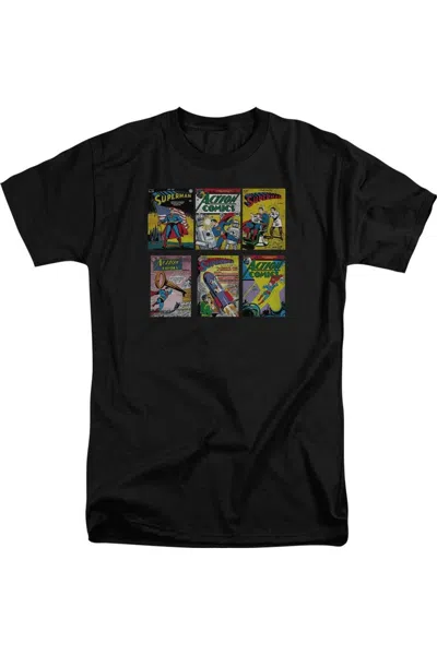 Gildan Superman Covers Short Sleeve Adult Tall Tee / T-shirt In Black