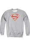 Gildan Superman Crimson & Cream Shield Adult Crewneck Sweatshirt In Multi