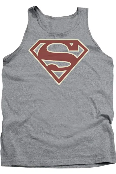 Gildan Superman Crimson & Cream Shield Adult Tank Top In Multi