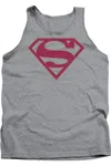 Gildan Superman Crimson & Gray Shield Adult Tank Top In Multi