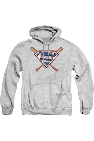 Gildan Superman Crossed Bats Adult Pull Over Hoodie / Hooded Sweatshirt In Multi