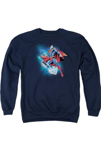 Gildan Superman Crystallize Adult Crewneck Sweatshirt In Blue
