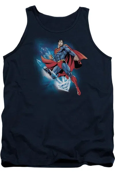Gildan Superman Crystallize Adult Tank Top In Blue