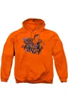 Gildan Superman Cut & Paste Adult Pull Over Hoodie / Hooded Sweatshirt In Orange