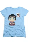 Gildan Superman Cute Superman Short Sleeve Womens Tee / T-shirt In Blue