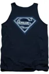 Gildan Superman Cyber Shield Adult Tank Top In Blue