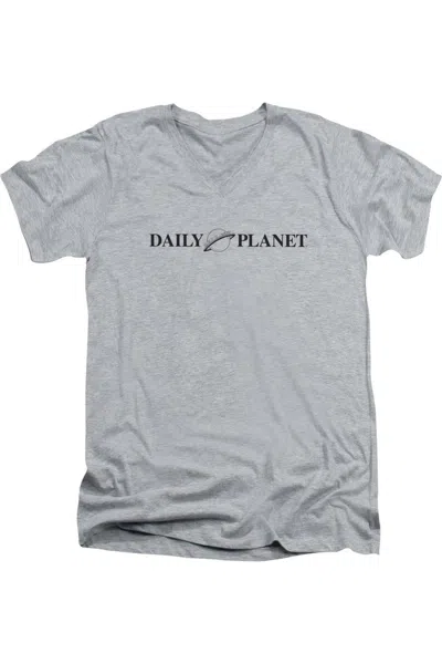 Gildan Superman Daily Planet Logo Short Sleeve Adult V Neck Premium Cotton Tee / T-shirt In Multi