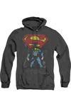 Gildan Superman Dark Alley Adult Heather Hoodie / Hooded Sweatshirt In Black