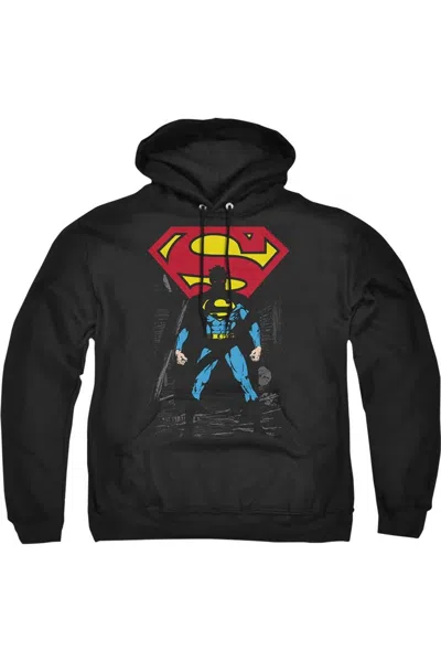 Gildan Superman Dark Alley Adult Pull Over Hoodie / Hooded Sweatshirt In Black