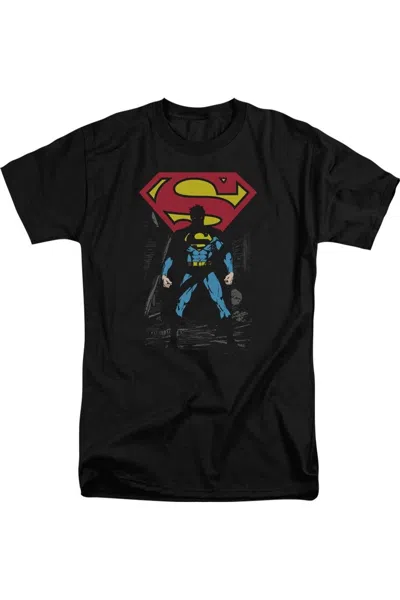 Gildan Superman Neon Distress Logo Short Sleeve Adult V Neck Tee / T-shirt In Black