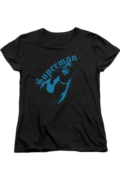 Gildan Superman Darkness Short Sleeve Womens Tee / T-shirt In Black