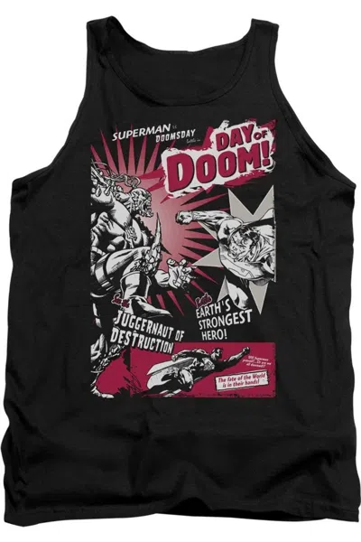 Gildan Superman Day Of Doom Adult Tank Top In Black