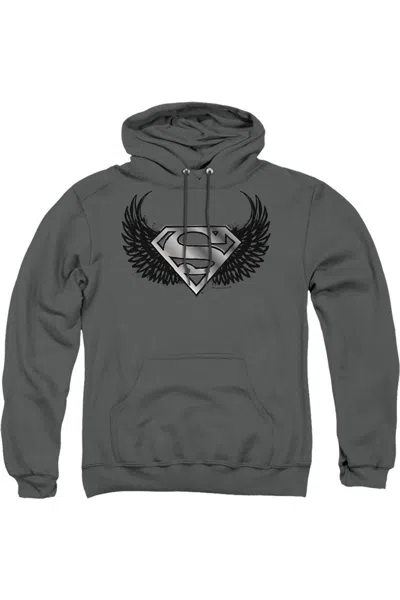 Gildan Superman Dirty Wings Adult Pull Over Hoodie / Hooded Sweatshirt In Pink