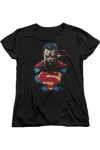 Gildan Superman Displeased Short Sleeve Women´s Tee / T-shirt In Black