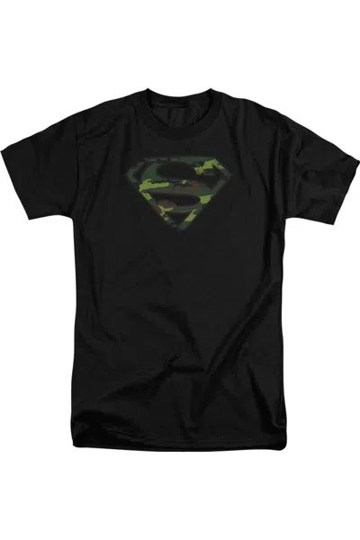 Gildan Superman Distressed Camo Shield Short Sleeve Adult Tall Tee / T-shirt In Black
