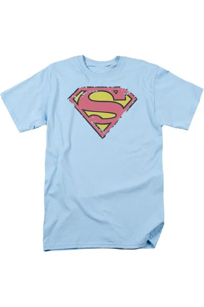 Gildan Superman Distressed Shield Short Sleeve Adult Tee / T-shirt In Blue