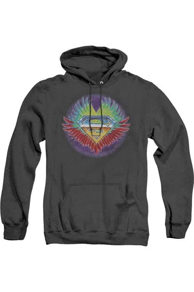 Gildan Superman Dont Stop Believing Adult Heather Hoodie / Hooded Sweatshirt In Black