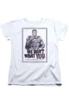 Gildan Superman Don´t Want You Short Sleeve Womens T-shirt In White