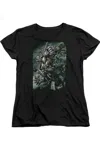 Gildan Superman Doomsday Destruction Short Sleeve Womens Tee / T-shirt In Black