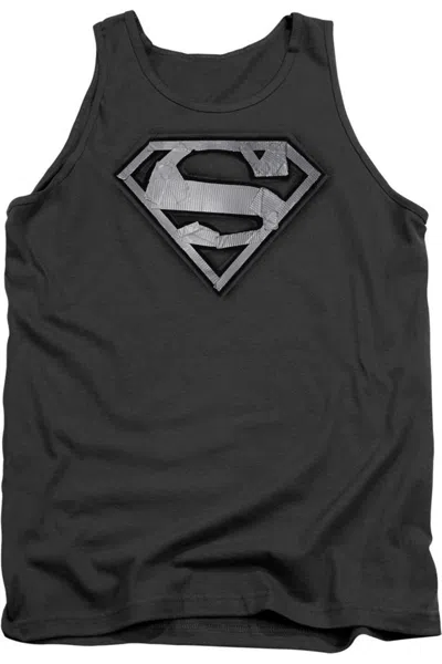 Gildan Superman Duct Tape Shield Adult Tank Top In Black