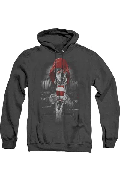 Gildan Superman Earth One Adult Heather Hoodie / Hooded Sweatshirt In Black