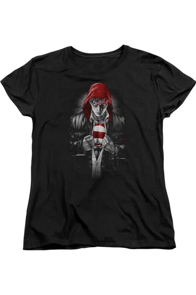 Gildan Superman Earth One Short Sleeve Womens Tee / T-shirt In Black