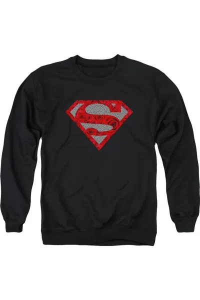 Gildan Superman Elephant Rose Shield Adult Crewneck Sweatshirt In Black